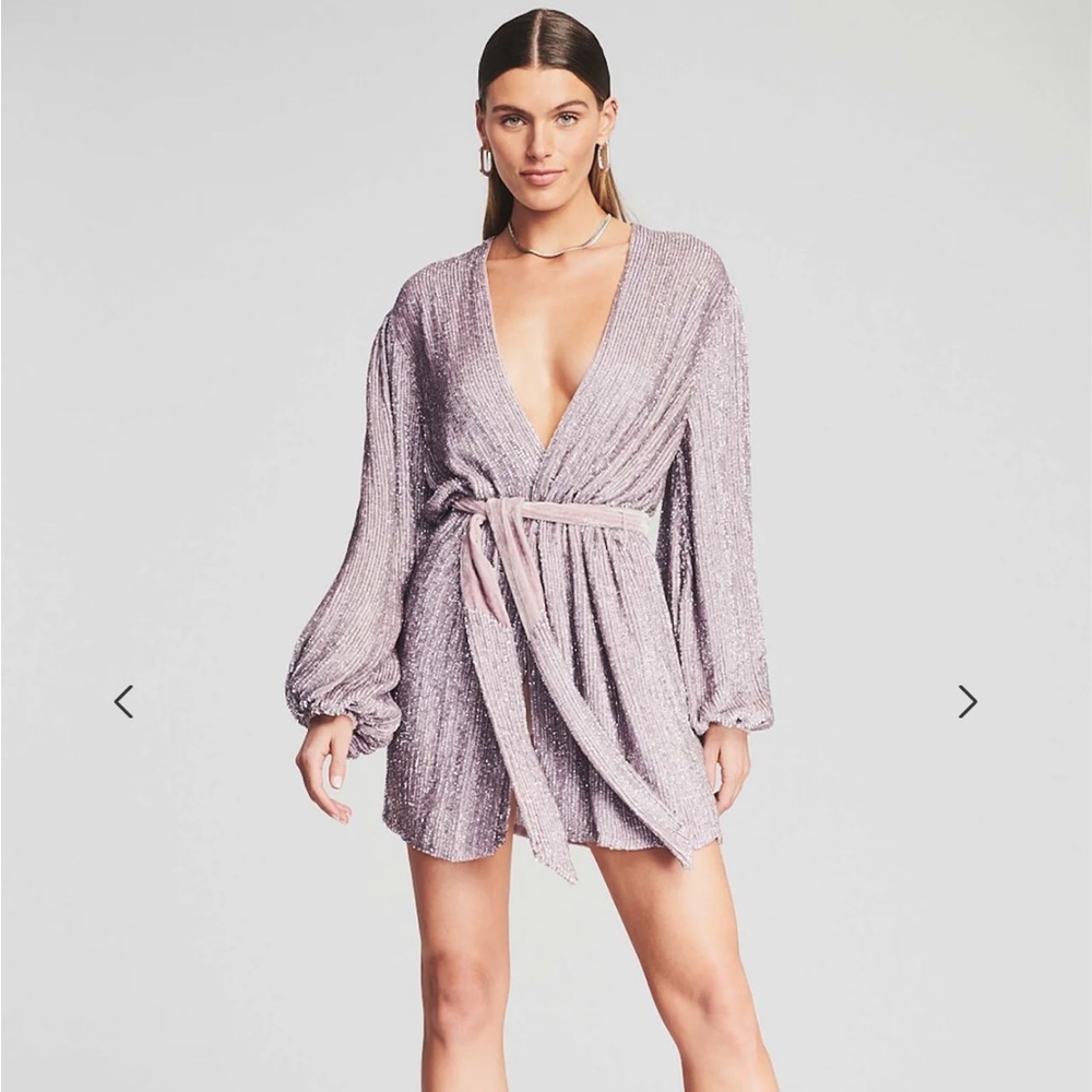 Retrofete GABRIELLE SEQUIN ROBE in dusty lilac